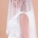 Kate II - two layers wedding bridal veil, scallop shaped guipure lace