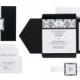 Black & White Scroll Monogram Pocket Invitation Kit