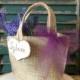 Rustic Flower Girl Purple Tulle Basket - Personalized Name Heart -Bag- Burlap- Tulle -Rustic Wedding- Outdoor Wedding