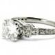 Unique Solitaire Forever Brilliant Moissanite Engagement Ring with 1 Carat Forever Brilliant Moissanite & .25 Carat Diamonds