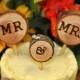 rustic wedding cake toppers 3pcs- wedding cake decorations - rustic decorations - wood slices - woodland wedding - personalized cake toppers