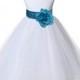 Flower Girl Tulle Dress with colored sash