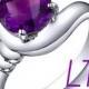 Disney's Hercules Megara Inspired 1.25 Purple Swarovski Amethyst on Sterling Silver or White Gold Engagement Ring