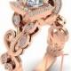 Disney's Beauty and the Beast Princess Belle Swirl Rose Inspired 4.75Cts White Swarovski Diamond Rose Gold Engagement Bridal Ring