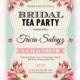 Printable Bridal Shower Invitation, Bridal Tea Party Invite, Bridal Brunch, Shower the Bride Retro Editable INSTANT DOWNLOAD Digital PDF