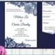 SALE! Printable Pocket Wedding Invitation Template SET- Instant Download -EDITABLE Text- Navy Rustic Burlap lace - Microsoft® Word Format H1