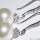 Ivory Drop Pearl Bridal Earrings Swarovski 10mm Pearl Earrings Ivory Pearl CZ Sterling Silver Earrings Bridal Pearl Jewelry Wedding Jewelry