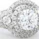 Round cut diamond engagement ring art deco french pave setting 2.00ctw