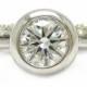 Round cut diamond bezel set engagement ring and band eternity style 1.74ctw