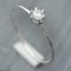 14k Diamond solid whitegold ring, engagement ring, wedding ring, diamond ring, solitair ring, Handmade