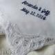 Monogrammed Wedding Handkerchief Personalized Hankerchief for Mother, Bride, & More Hanky