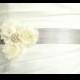 Wedding Belt, Wedding Sash, Bridal Belt, Bridal Sash, Wedding Dress Belt, Dress Sash, Bridesmaid Belt, Shabby Chiffon Rosette, Custom Colors