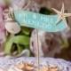 Beach Wedding Cake Topper  Banner with starfish and shell/ Mr & Mrs personalized, custom color