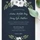 Wedding Invitation Printable - Navy, Mint & White Wedding Invite suite, Black and White Wedding Invitation / Stationery Suite. 5x7 Invite