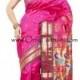 Bright pink paithani saree with grey border