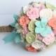 Mint & Coral Sola Flower Bridal Bouquet, Shabby Chic bouquet, Romantic bouquet, Alternative bouquet, Sola flower bouquet, keep sake bouquet
