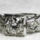 Antique Engagement Ring .80 Ct tdw Old European Cut 18K White Gold Diamond Ring 1920s Antique Engagement Ring Art Deco Engagement Ring