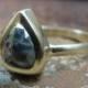 Diamond Ring - Rose Cut Black Diamond Ring - Engagement Ring - Gold Ring - Solitaire Ring -  Alternative Engagement Ring - ooak