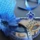 Royal Blue floral pvc Venetian Masquerade Mask for wedding, dancing, parties, home decor  8G3A  SKU: 6C41