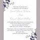 DIY Wedding Invitation Template Editable Word File Instant Download Printable Invitation Silver Gray Wedding Invitation Navy Blue Invitation
