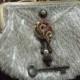 White Wedding clutch, Beaded white purse, key to my heart series by Marelle, beaded bridal Handbag