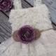 Purple And Burlap Flower Girl Dress-Lace Flower Girl Dress-Purple Girls Dress-Country Wedding-Burlap Sash-Rustic Lace Dress-Birthday Dress