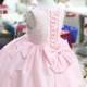 Pink Tie-Back Infant Pageant Dress, Baby TuTu Dress, Toddlers Easter Dress, PD074-1