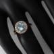 Untreated Aquamarine ring 2.0 carats, Diamond ring18k  gold ring, Fine jewelry Engagement ring P-082.