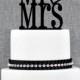 Mr and Mrs with Heart Traditional and Elegant Wedding Cake Toppers in your Choice of Color - Mr&Mrs Heart- (S066)