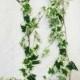 JennysFloweShop 6'L Silk Ivy Artificial Garland Greener Leaves Garland Party/Home Decorations Green/White