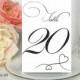 1 to 20 Printable DIY Table Numbers, Instant Download 4x6 Wedding Cards, Heart Swirl Collection by Event Printables