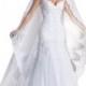White Lace Trailing Mermaid Wedding Dress with Veil and Gloves
