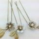 Wedding hair accessories - bridal hair pin set, gold leaves pin set, wedding hair clip, leaves hair pins