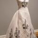 Black and White Wedding Dress - Convertible - Custom Made - Giada Gown