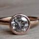 Moissanite Engagement Ring - Recycled 14k Rose Gold, Made to Order - Eco-Friendly Diamond Alternative