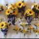 Wedding Bouquet Set / Yellow Sunflower and White Daisy Country/Western Flower Bouquet OR You Choose Flower/Color 11 piece Set