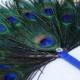 Small Peacock Feather Favor Fan Costume Accessory