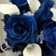 Wedding Bouquet Brides bouquet real touch calla lily blue rose silk wedding flowers
