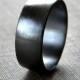Mens Band, Brushed 8mm Men's or Unisex Oxidized Recycled Metal Argentium Sterling Silver Wide Ring - Made in Your Size