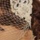 Rhinestone Lace flower headband, bridal headband, wedding accessories, wedding headband, Bridal headpiece, Race Fascinator
