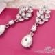 Rhinestone Bridal Earrings, vintage style, Crystal earrings, Wedding chandelier earrings, Long Drop Earrings, Wedding jewelry 1354