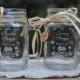Fall Wedding Favors, Pumpkin Mr and Mrs Mason Jars, Personalized Engraved with matching cherrywood charms