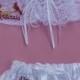 Wedding Garter Set - St. Louis Cardinals Cards Saint Baseball Themed - Lace and Satin Bridal Garters