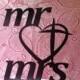 Personalized Wedding Cake Topper Heart and Cross Mr and Mrs Custom MADE In USA…..Ships from USA