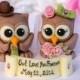 Owl love birds wedding cake topper - customizable - banner with a sentence
