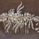 Austrian Crystal / Swarouski Crystal  And Fresh Water Pearl Hair Comb / Bridal Rhinestone & Pearl Hair Comb / Wedding Hair Comb