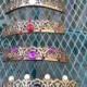 Filigree Tiaras in Multiple Colors made from Vintage Brass with a Rose Design