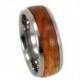 Titanium Ring inlaid with Canary Wood Waterproofing Included Personalized Gift Idea for Him and for Her