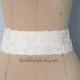 Ivory Beaded Alencon Lace Sash Belt, Bridal Sash, Bridesmaid Sash, Wide Lace Sash , SH-42