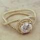 Round Shape Infinity Diamond Engagement Ring 14k White Gold or Yellow Gold Art Deco Diamond Ring
